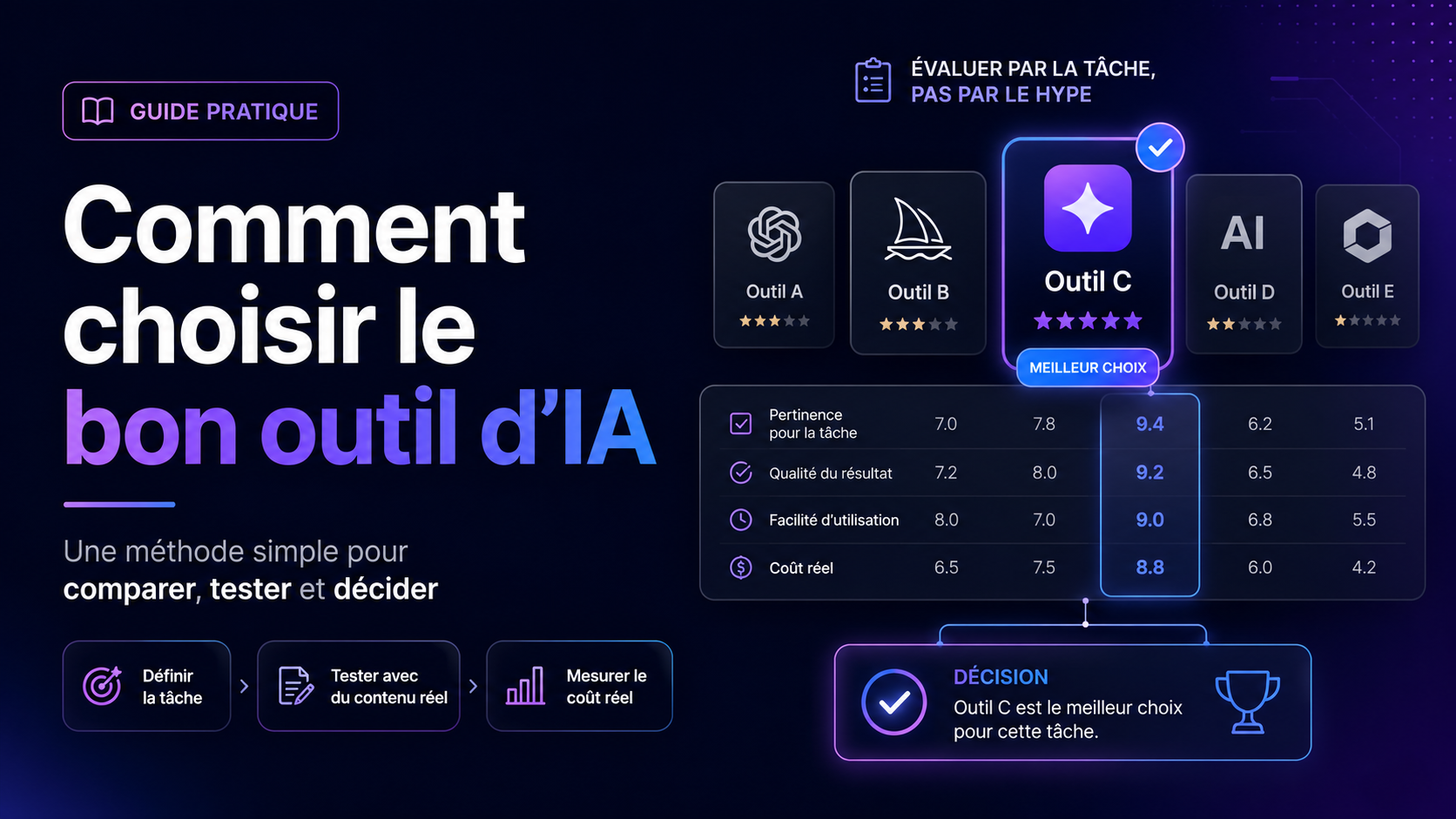 Comment choisir le bon outil d’IA : la méthode complète pour comparer, tester et décider